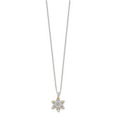 Landstrom's Sterling Silver Necklace with 12K Rose and Green Gold Snowflake Pendant